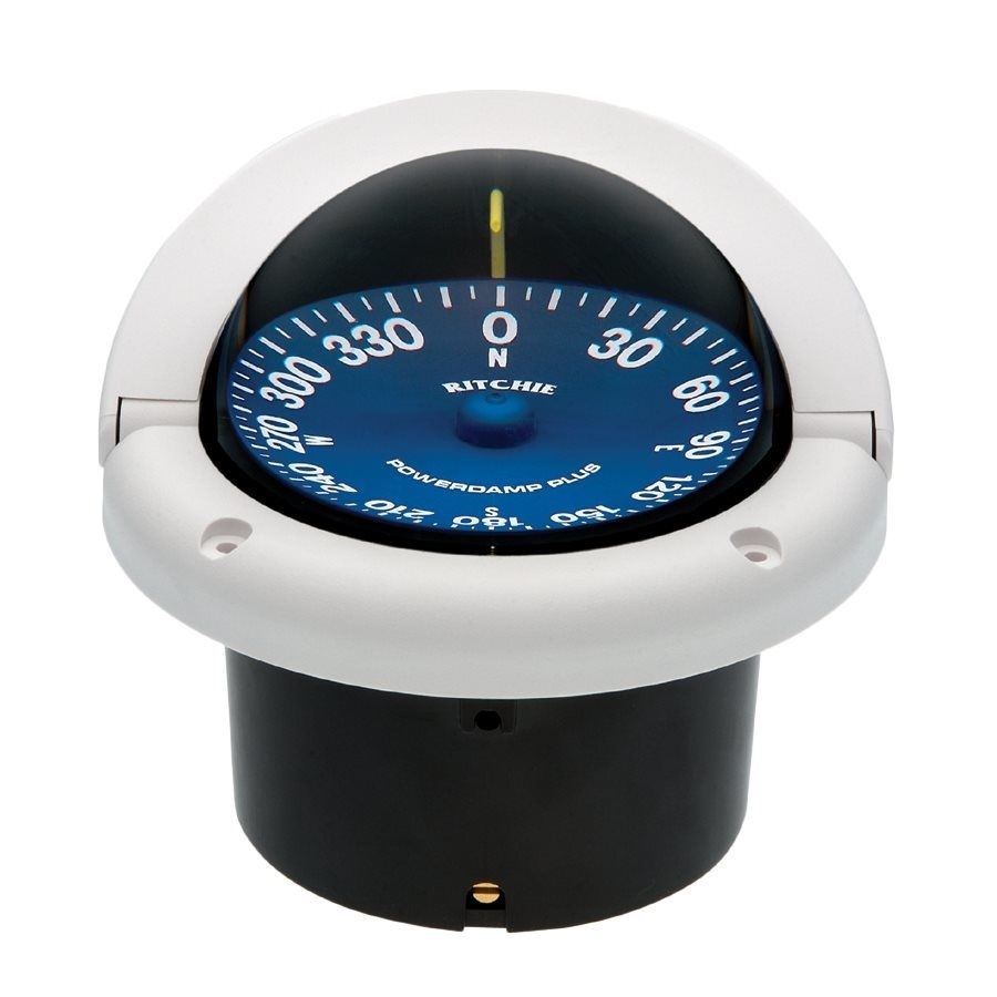 Ritchie Kompas model Supersport SS-1002  12V  inbouwkompas  roos Ø93 5mm / 5º  wit