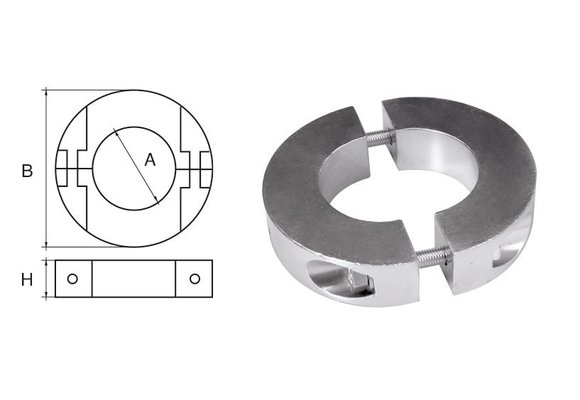 Allpa Zinkanode voor Ø30mm-as ringvormig/dun
