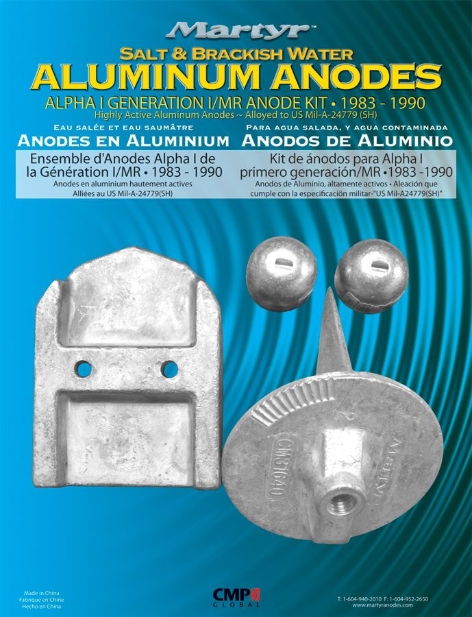 Allpa Aluminium Anode kit Alpha-1 Gen-I 1983-1990