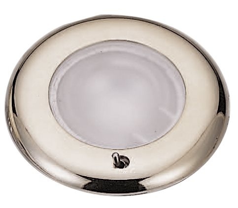 Allpa Kunststof LED-Plafondlamp met chromen ring  inbouw  12-24V/1 8W  met schakelaar