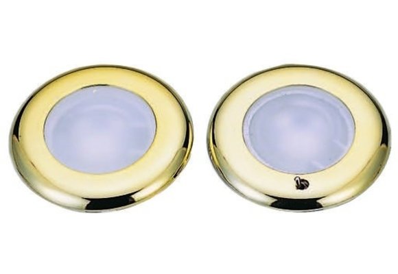 Allpa Kunststof LED-Plafondlamp met messing ring  inbouw  12-24V/1 8W