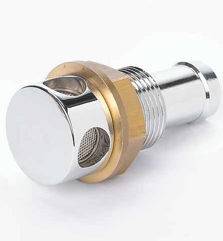 Allpa Ontluchtingsnippel messing verchroomd Ø16mm recht