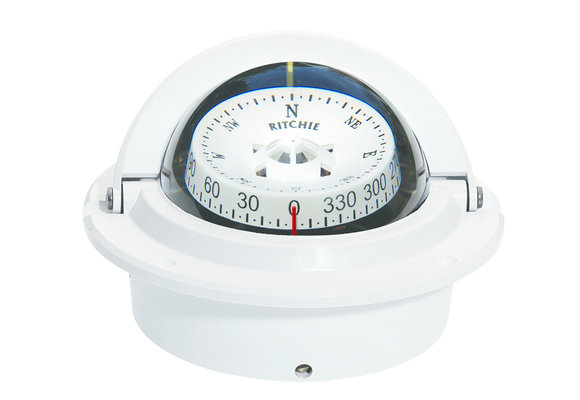 Ritchie Kompas model Voyager F-83W  12V  inbouwkompas  roos Ø76 2mm / 5º  wit