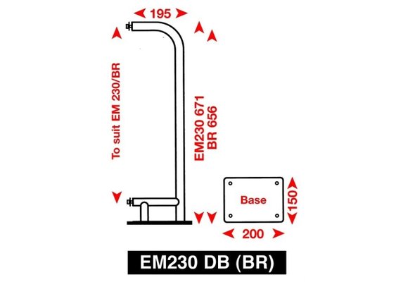Echomax 230-(BR)DB Bevestigingsbeugel voor dekmontage