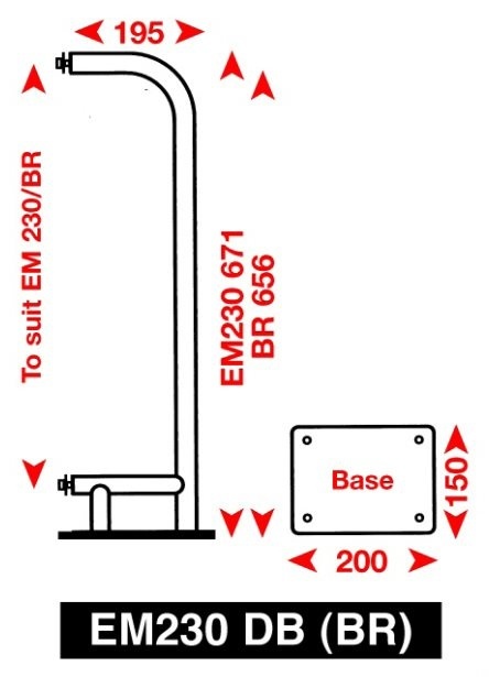Echomax 230-(BR)DB Bevestigingsbeugel voor dekmontage