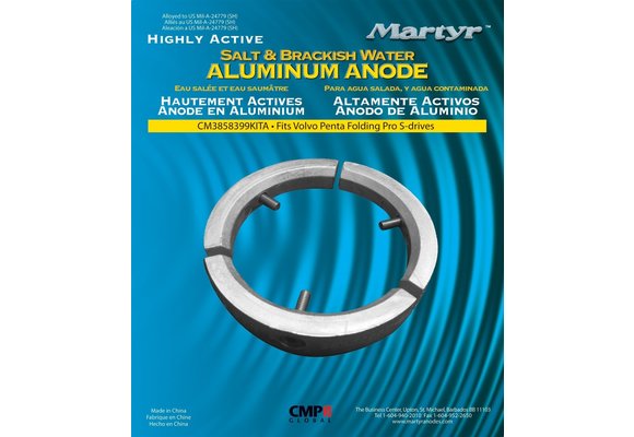 Allpa Aluminium Anode kit Volvo folding Prop 3-blads