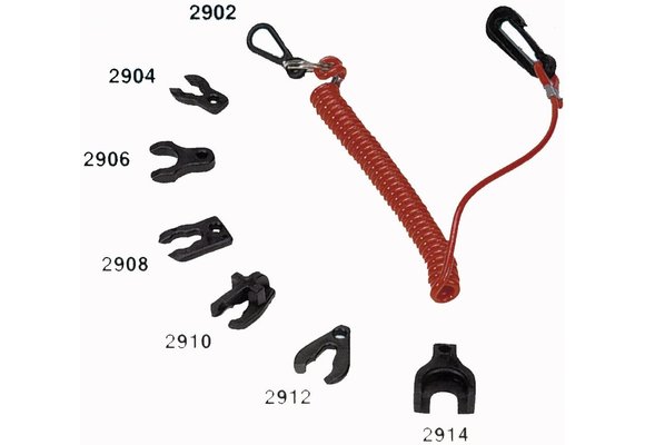 Allpa Noodstopclip met spiraalsnoer voor Mariner/Mercury