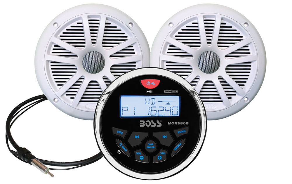 Boss MCKGB350 radio SET | Witte speakers