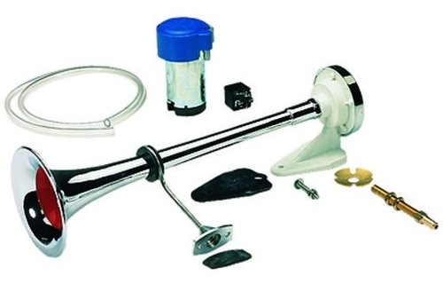 Allpa Plastic verchroomde scheepshoorn met compressor 12 Volt