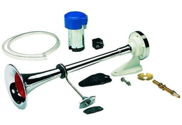 Allpa Plastic verchroomde scheepshoorn met compressor 12 Volt