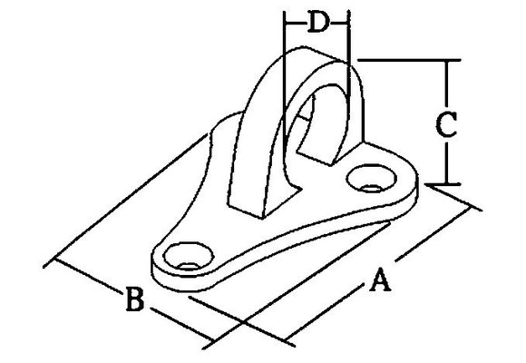 2 stuks RVS Fenderhaak met oog