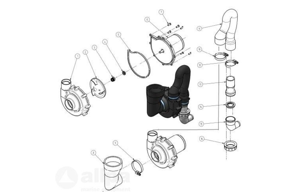 Allpa Elektromotor 12V o.a. Laguna Standaard & Elegant Toilet