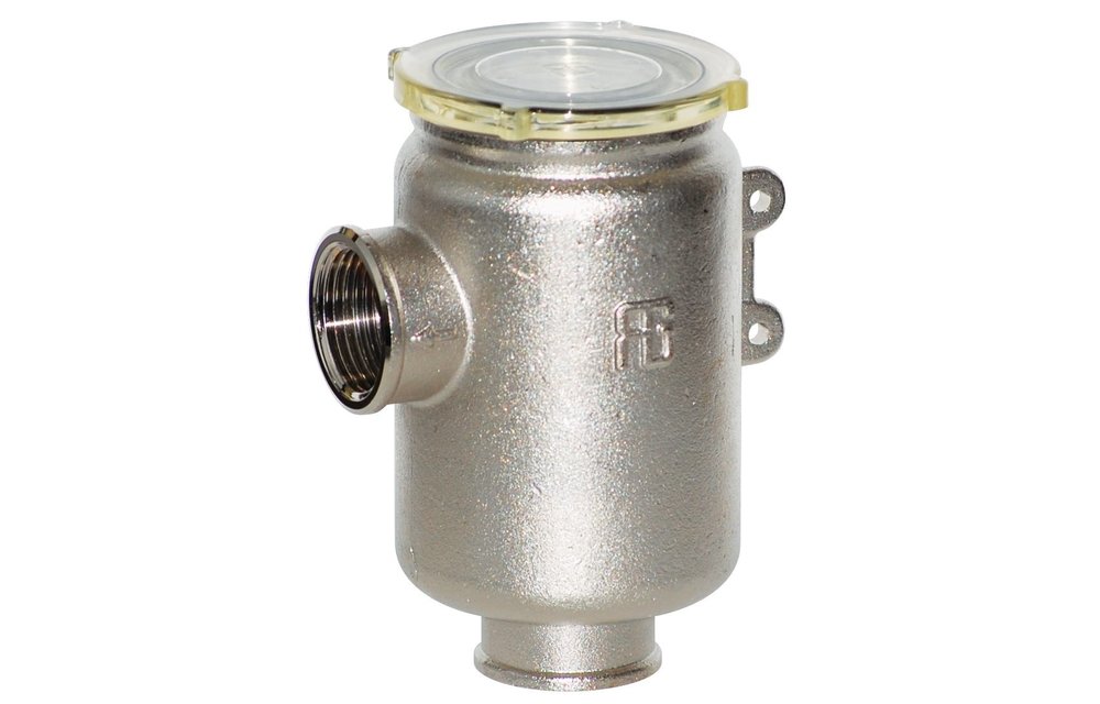Messing-vernikkeld koelwaterfilter met RVS 316 zeef