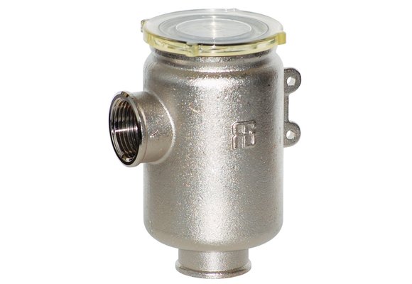 Messing-vernikkeld koelwaterfilter met RVS 316 zeef