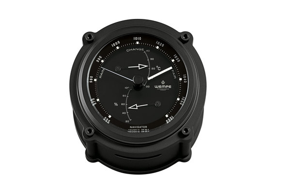 Wempe - Baro-/Thermo-/Hygrometer Navigator II Alu Mat Zwart