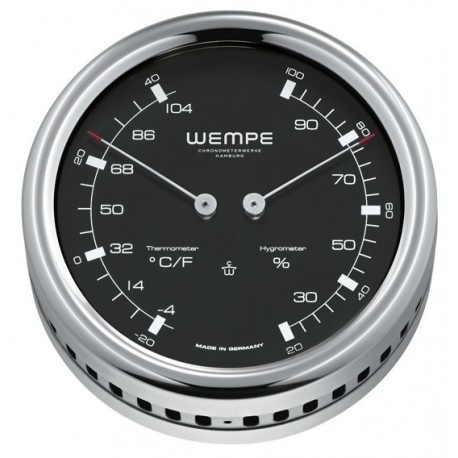 Wempe - Hygro-/Thermometer PILOT III RVS