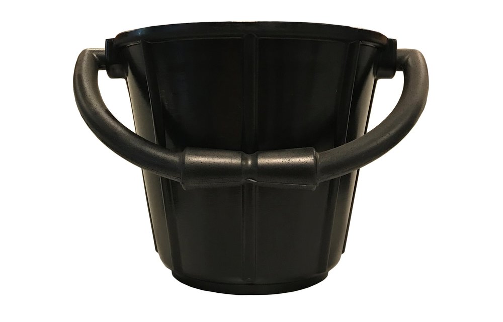 Allpa PVC puts zwart 7 5Ltr; met kunststof beugel en handgreep