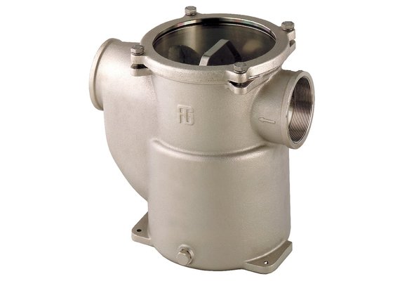 Brons-Vernikkelde koelwaterfilters (robuust) met RVS 316 zeef