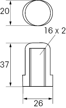 Dopmoer anode zink voor as Ø22 tot 25 mm Renault