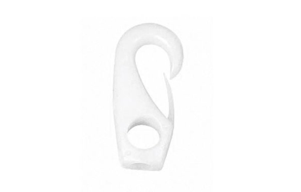 Elastiekhaak nylon voor 6 mm koord wit