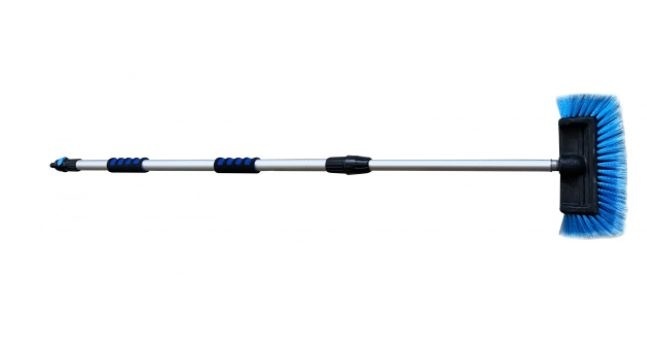 Alu wasborstel met zijharen, uitschuifbaar 125 – 250 cm, met waterdoorlaat