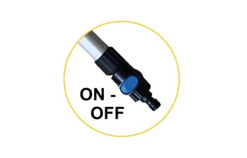 Alu wasborstel met zijharen, uitschuifbaar 125 – 250 cm, met waterdoorlaat