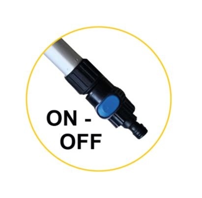 Alu wasborstel met zijharen, uitschuifbaar 125 – 250 cm, met waterdoorlaat