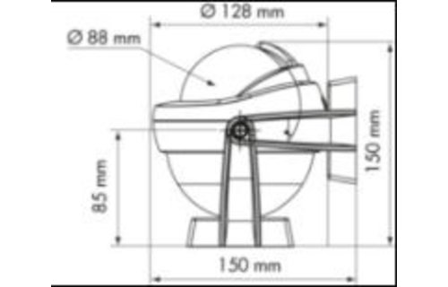 Kompas Offshore 95 op beugel zwart huis/zwarte roos conisch