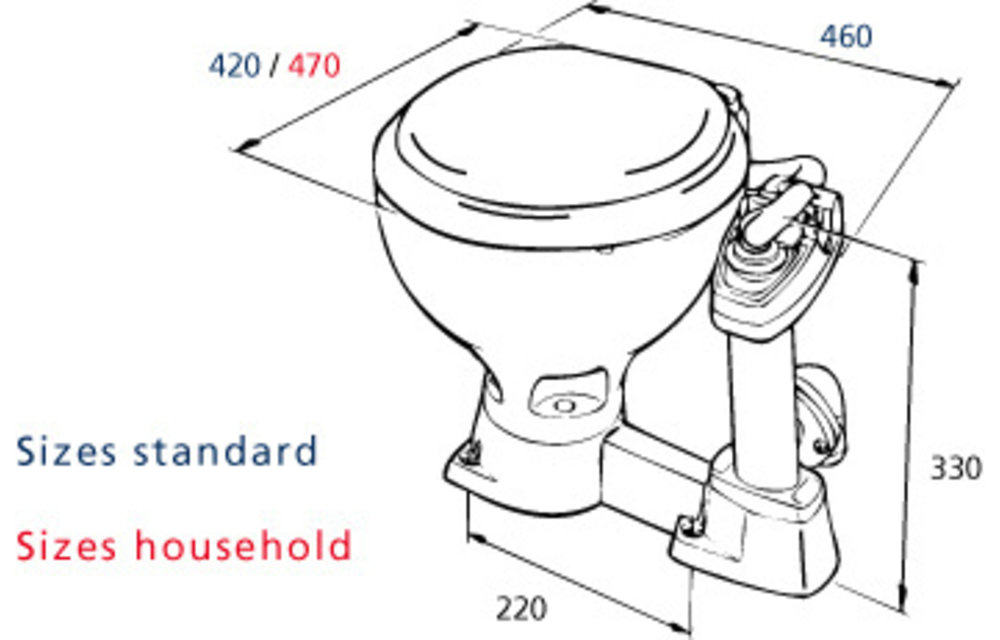 Handtoilet Sealock met kleine pot, bril en deksel kunststof wit