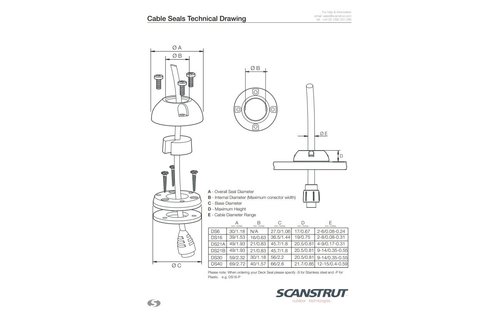 Scanstrut waterdichte dekdoorvoer verticaal - RVS