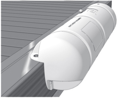 Steigerbumper driekwart rond Ø25 x 90 cm wit