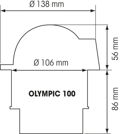 Olympic 100 witte flens/zwarte roos conisch