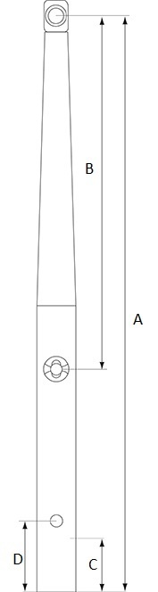 Scepter 65 cm 2 doorvoeren