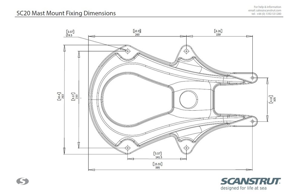 Mast bevestiging voor radar large