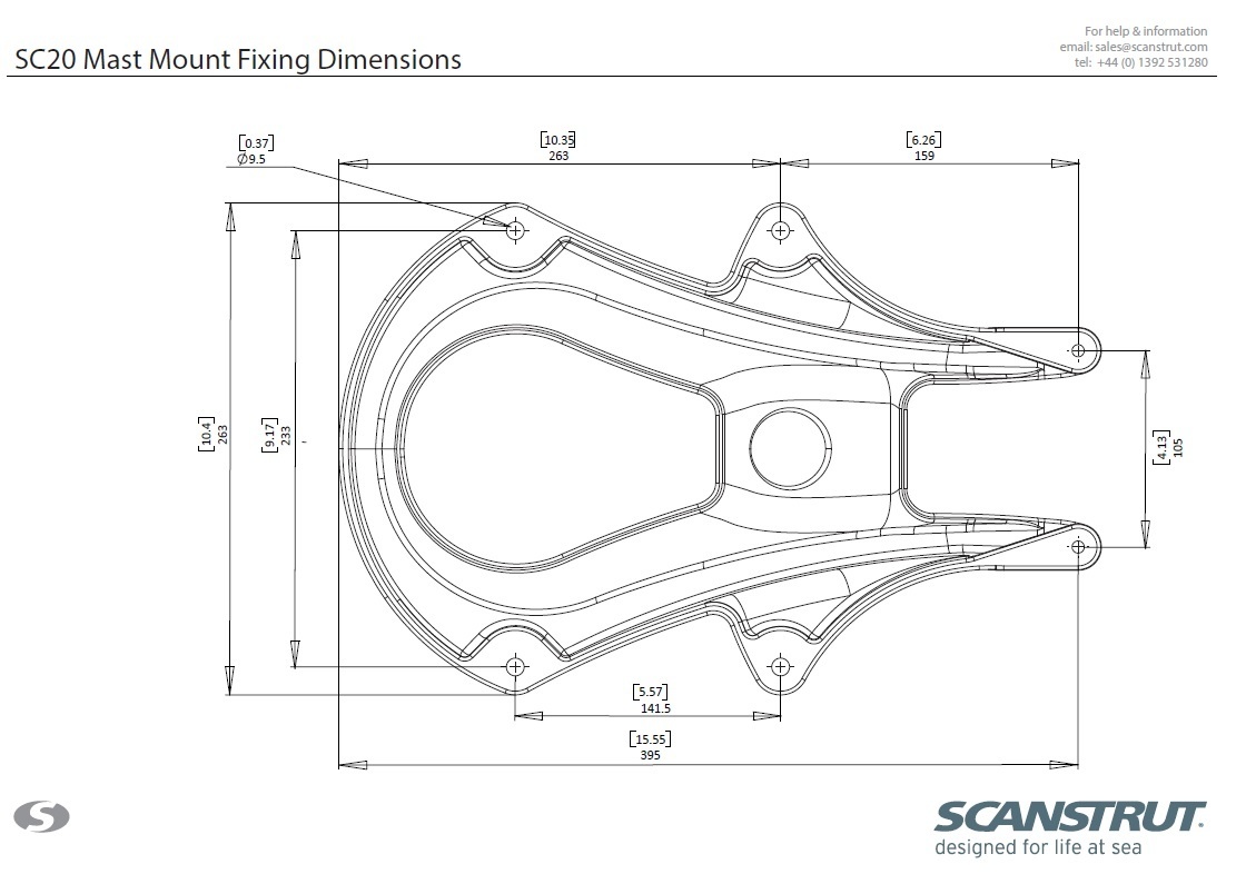 Mast bevestiging voor radar large