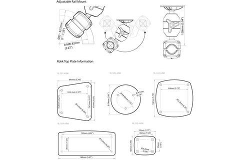 ROKK Midi verstelbare basis voor buismontage