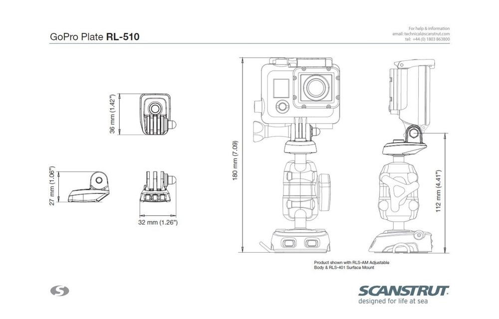 ROKK Mini top GoPro en Garmin VIRB houder