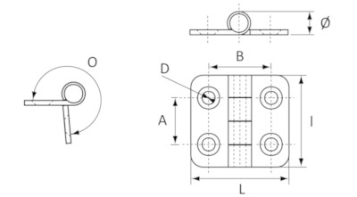 Scharnier RVS 38 x 38 mm