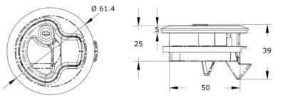 Kastslot met ring polyamide kunststof