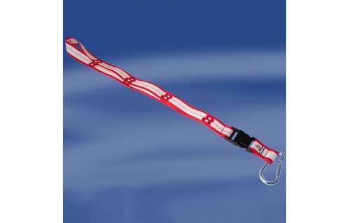 Zeildoek keycord / lanyard Sea Cord 2,5 cm rood