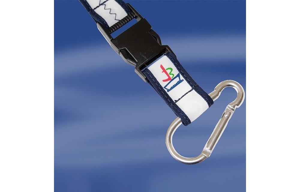 Zeildoek keycord / lanyard Sea Cord 2,5 cm navy