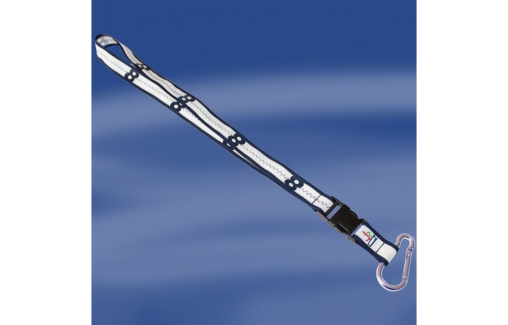Zeildoek keycord / lanyard Sea Cord 2,5 cm navy