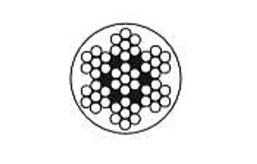 Staaldraad RVS 316, wit PVC 4/6 mm 7x7