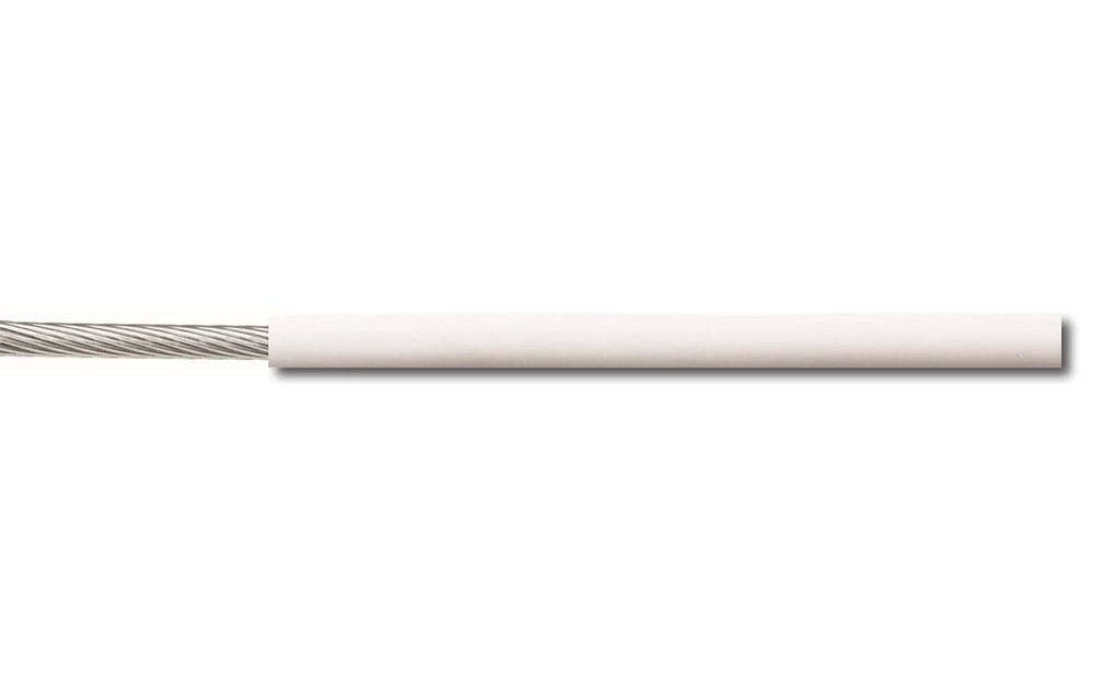 Staaldraad RVS 316, wit PVC 4/6 mm 1x19