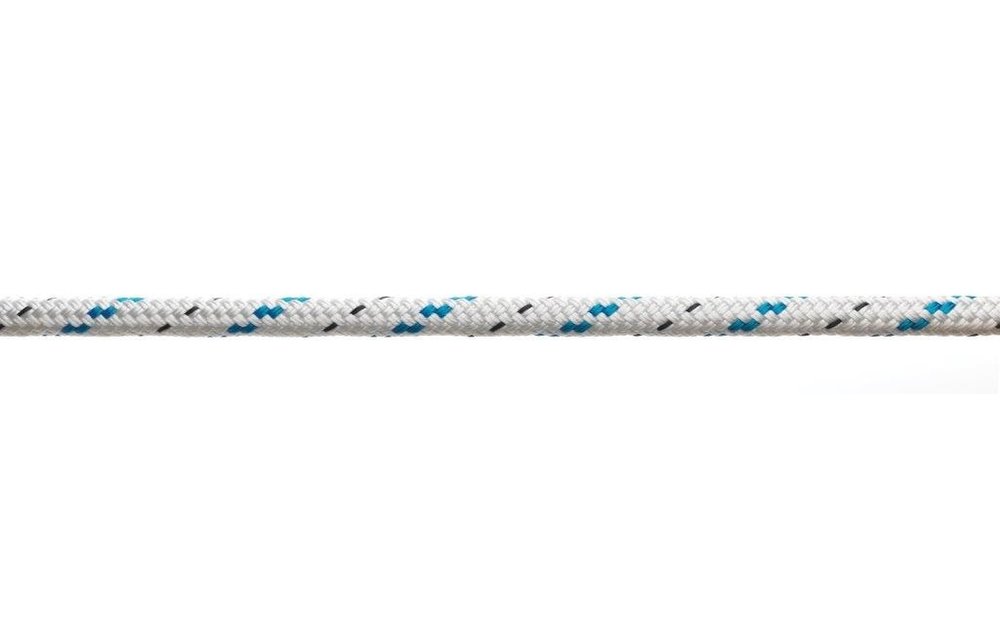 Doublebraid 8 mm wit/blauw
