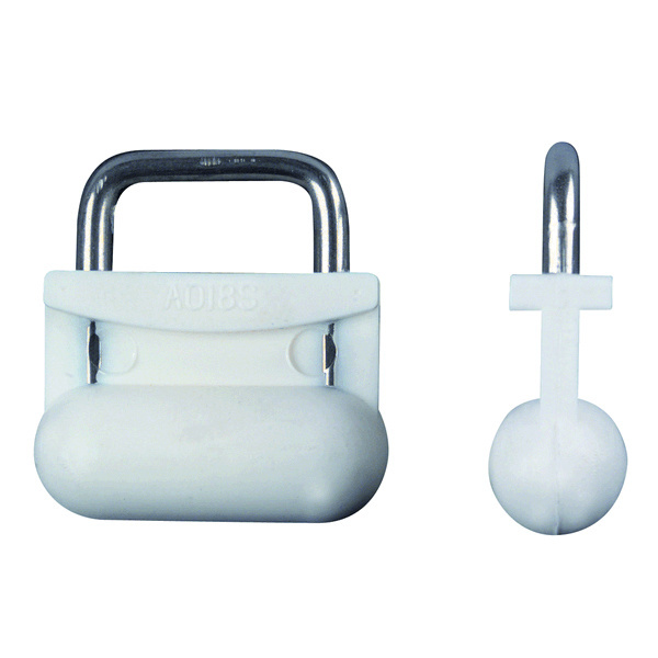 Zeilleuver internal slug nylon met RVS beugel rond 10 mm