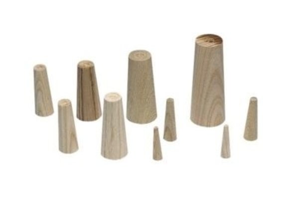Houten pluggen set van 6 (4 lengtes)