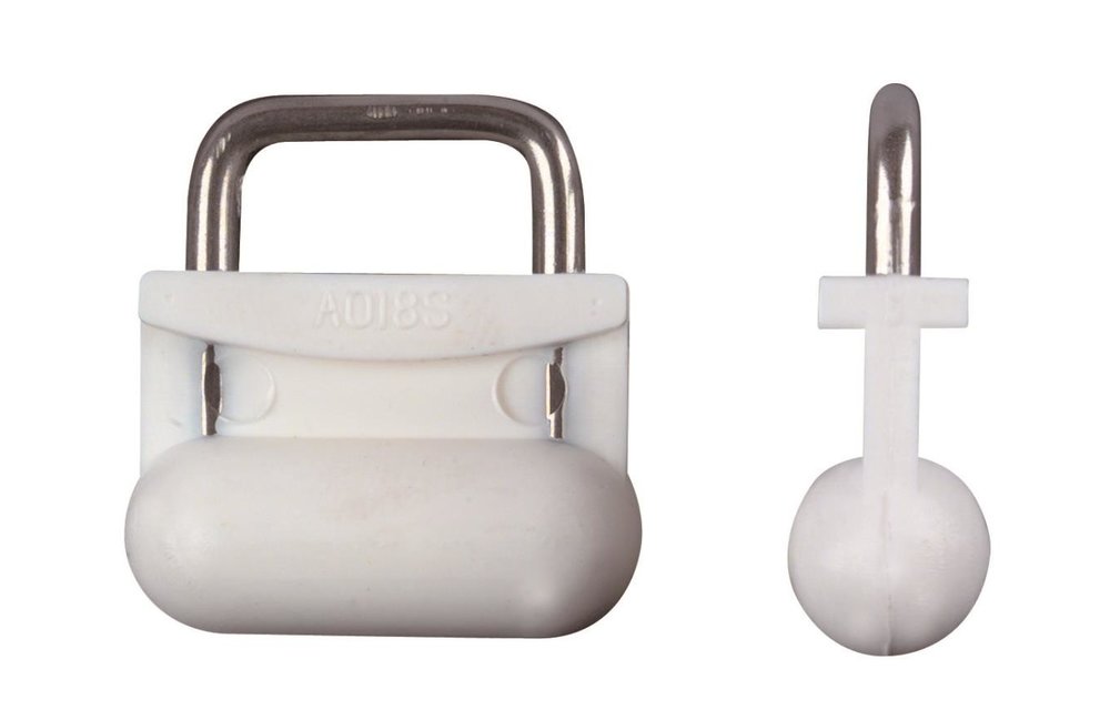 Zeilleuver internal slug nylon met RVS beugel rond 11 mm