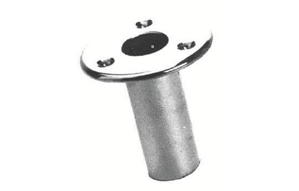 Vlaggenstokhouder D25 mm inbouw koper chroom