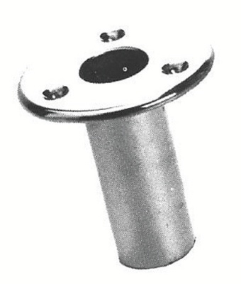 Vlaggenstokhouder D25 mm inbouw koper chroom